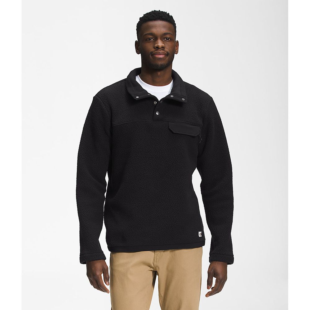 The North Face Pullover Mens Australia - The North Face Cragmont ¼ Snap Black (AZM-827930)